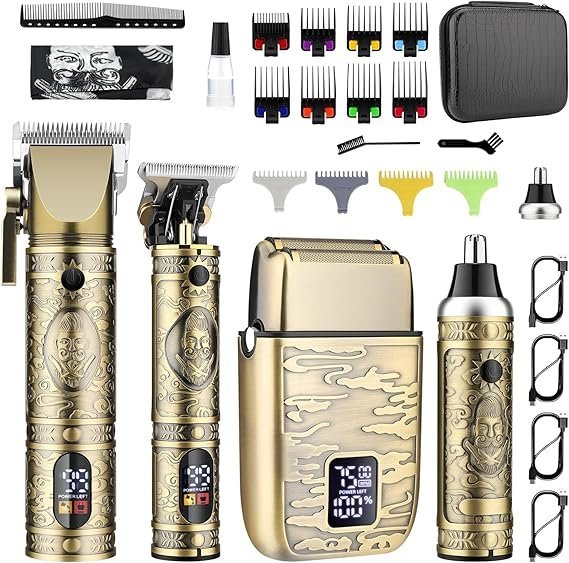81uKaWqcnhL._AC_SX569_.jpg GSKY Hair Clippers for Men, Beard Trimmer Kit, Cordless Hair Trimmer, Electric Shaver, Haircutting Machine with LED Display - Image 1