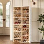 ANTBOX Portable Shoe Rack Organizer for Closet Entryway, Stackable Sneaker Storage Shoe Cabinet with Magnetic Clear Door, Large Plastic Storage containers Bins with Lids 10 Tiers 40 Pairs - Image 4