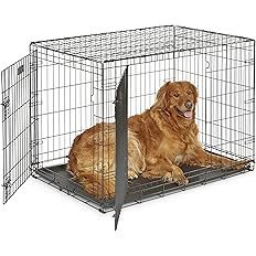 916OE0sVPqL._AC_UL232_SR232232_-1.jpg MidWest Homes for Pets 42-Inch iCrate for Large Breeds, 71-90 lbs, Double Door Folding Dog Crate with Divider Panel, Leak-Proof Tray & Secure Latches, Portable, Durable & Easy to Assemble - Image 1