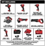 Milwaukee M18 FUEL 18V Lithium-Ion Brushless Cordless Combo Kit with Two 5.0 Ah Batteries, 1 Charger, 2 Tool Bags (7-Tool) - Image 3