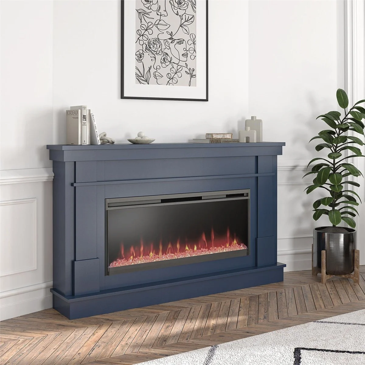 a1-272-1.webp Novogratz Waverly Wide Mantel Electric Fireplaces. - Image 1