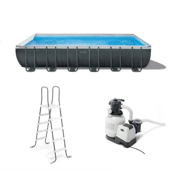 a1-317-1.webp Intex 24′ x 12′ x 52″ Ultra XTR Rectangular Frame Swimming Pool Set + Pumps - Image 1