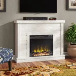 Alaya Wall Mounted Electric Fireplace, Sand Finish - Image 5