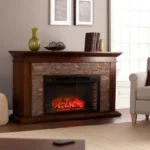 Unbranded Null Ithaca 60 In. W Simulated Stone Electrics Fireplaces - Image 5