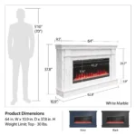 Novogratz Waverly Wide Mantel Electric Fireplaces. - Image 3