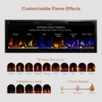 Modern Ember Aerus 50-in Smart Linears Electric Fireplaces - Image 2