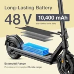 Electric Scooter – VX2 PRO Swiss Engineered Electric Scooters for Adults – 1300W Peak Power 22, 28, 37-Mile Ranges, IPX6 Water Resistant Fast Electrics Scooter – 24 Months Supports - Image 3