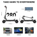 M YUME SCOOTER Hawk Dual Motor Electrics Scooters for Adults 2400W 43MPH 43Miles Long Rang E-Scooters - Image 2