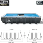 INTEX 26363EH Ultra XTR Deluxe Rectangular Above Ground Swimming Pool Set: 24ft x 12ft x 52in – Includes 2100 GPH Sand Filter Pump – Easy Assemblys
