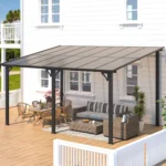 Aecojoy 10x14 Aluminum Patio Cover, Dark Gray