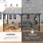 Aecojoy 10x14 Aluminum Patio Cover, Dark Gray - Image 2