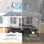 Aecojoy 12x12 Aluminum Pergola with Canopy, White - Image 3