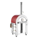 Empava PG06 Outdoor Woods Fired Pizza Ovens Stainless Steel Red with Wheel and Accessories