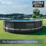 Intex Ultra XTR Frame 14′ x 42″ Round Above Ground Outdoor Swimming Pool Set with Sand Filter Pump, Ladder, Ground Cloth, and Pool Covers - Image 3