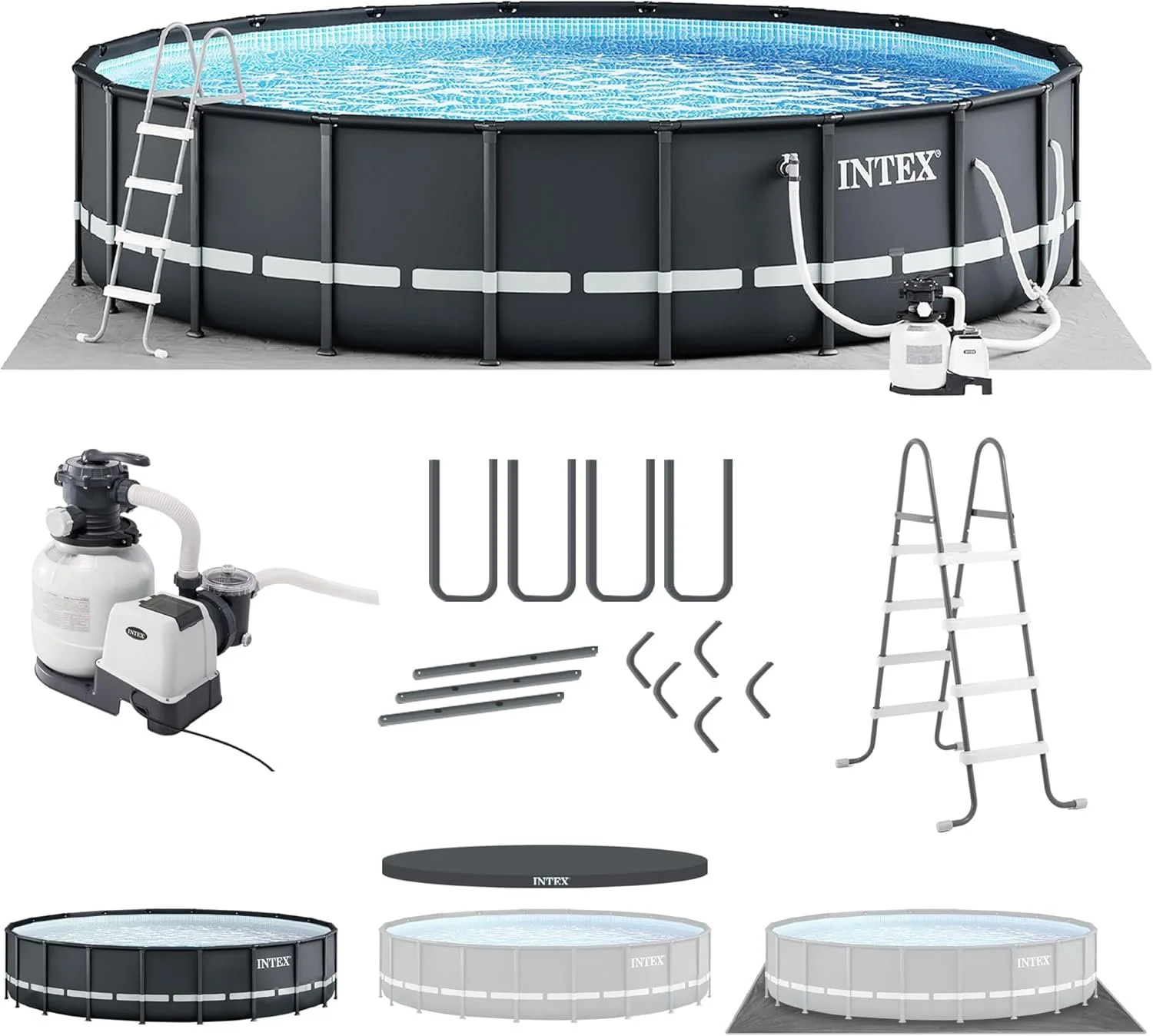 k1-13-1.webp INTEX Ultra XTR Frame Round Above Ground Swimming Pool Set with Pumps - Image 1