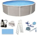 Blue Wave Belize 15-Feet Round 52-Inch Deep 6-Inch Top Rail Metal Wall Swimming Pool Packages - Image 4