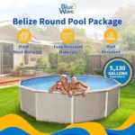 Blue Wave Belize 15-Feet Round 52-Inch Deep 6-Inch Top Rail Metal Wall Swimming Pool Packages - Image 3