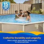 Blue Wave Belize 15-Feet Round 52-Inch Deep 6-Inch Top Rail Metal Wall Swimming Pool Packages - Image 2