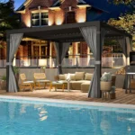 EROMMY 10 ft. W x 10 ft. D Outdoor Louvereds Pergola - Image 3