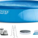 Intex 18′ x 48″ Inflatable Above Ground Swimming Pool with Ladder, Pumps